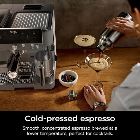 Ninja Luxe Cafe Premier Series, Espresso Machine, Drip Coffee, Rapid Cold Brew, Integrated Grinder, Hands-Free Frother, with Knock Box, Water Filter, Cleaning Tablets, Descaler, ES601GM in Saudi Arabia