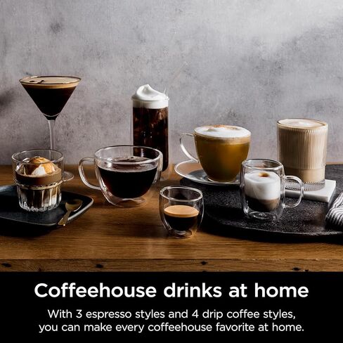 Ninja Luxe Cafe Premier Series, Espresso Machine, Drip Coffee, Rapid Cold Brew, Integrated Grinder, Hands-Free Frother, with Knock Box, Water Filter, Cleaning Tablets, Descaler, ES601GM in Saudi Arabia
