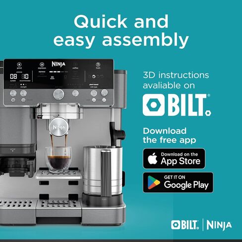 Ninja Luxe Cafe Premier Series, Espresso Machine, Drip Coffee, Rapid Cold Brew, Integrated Grinder, Hands-Free Frother, with Knock Box, Water Filter, Cleaning Tablets, Descaler, ES601GM in Saudi Arabia