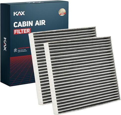 فلتر هواء كابينة KAX، استبدال CF12157 لكامري 2018-2023، RAV4 2019-2023، كورولا، هايلاندر، RX350، بريوس، CX-9، سيينا، فينزا، أفالون، مع فلتر هواء مقصورة الركاب الكربوني المنشط، قطعتان in Saudi Arabia