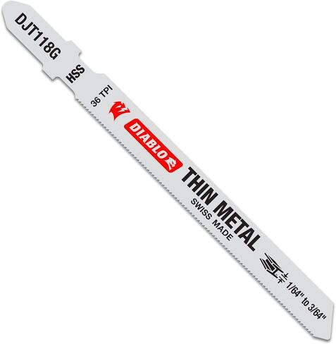 Diablo DJT118G5 3-5/8 in. 36 TPI High Speed Steel T-Shank Jig Saw Blades for Thin Metal (5-Pack) in Saudi Arabia