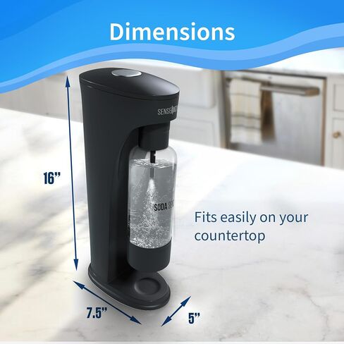 Soda Sense SENSEation Sparkling Water Maker Bundle, Includes Machine, 1 Threaded CO2 Canister & Re-usable Carbonation Bottle in Saudi Arabia