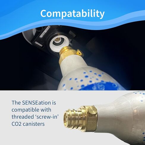 Soda Sense SENSEation Sparkling Water Maker Bundle, Includes Machine, 1 Threaded CO2 Canister & Re-usable Carbonation Bottle in Saudi Arabia