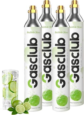 60L CO2 Cylinder Compatible with All 'Screw-In' Soda Makers For SodaStream (Excluding Enso, E-TERRA, Art, Terra, Gaia, and Aqua Fizz), Philips, Aarke, etc.Makes Up to 60L, 4-Pack in Saudi Arabia
