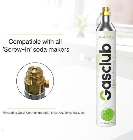 60L CO2 Cylinder Compatible with All 'Screw-In' Soda Makers For SodaStream (Excluding Enso, E-TERRA, Art, Terra, Gaia, and Aqua Fizz), Philips, Aarke, etc.Makes Up to 60L, 4-Pack in Saudi Arabia