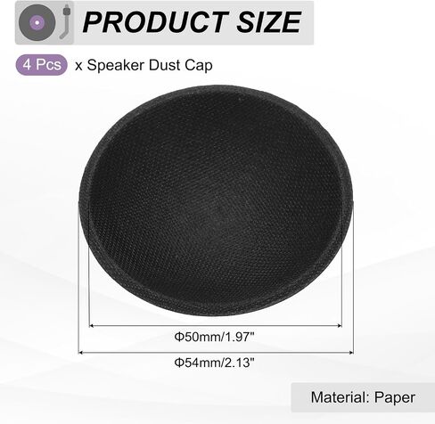 MECCANIXITY 4Pcs Speaker Dust Cap 115mm/4.53" Outer Diameter Dome Paper Cap Subwoofer Coil Cover Caps with Repair Glue for Speaker Decoration Accessory Repair in Saudi Arabia