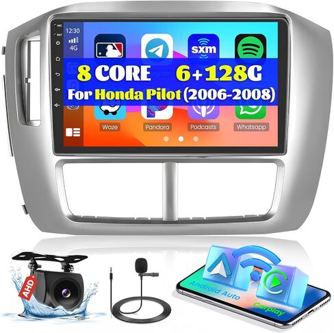 [2G+64G] Hikity Upgrade Android Stereo for Honda Pilot Radio 2006-2008, 9 Inch Touchscreen Wireless Carplay Android Auto Radio with GPS Navigation WiFi Bluetooth Backup Camera in Saudi Arabia