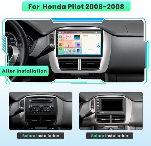 [2G+64G] Hikity Upgrade Android Stereo for Honda Pilot Radio 2006-2008, 9 Inch Touchscreen Wireless Carplay Android Auto Radio with GPS Navigation WiFi Bluetooth Backup Camera in Saudi Arabia