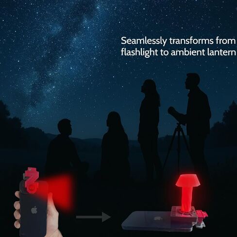 5-in-1 Smartphone Flashlight Adapter and Multicolor Lantern Diffuser with Carrying Case for Camping, Hunting, Fishing, Stargazing, and Travel in Saudi Arabia