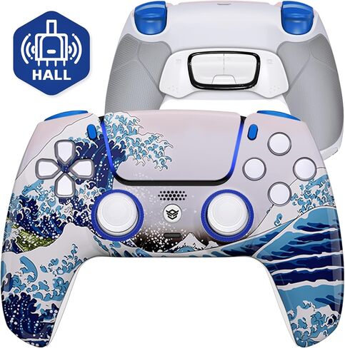 HEXGAMING ULTIMATE Hall Effect Wireless Controller Compatible with ps5-4 Back Buttons, Mouse-Click Hair Triggers, Interchangeable Thumbsticks - New Hope Gray in Saudi Arabia