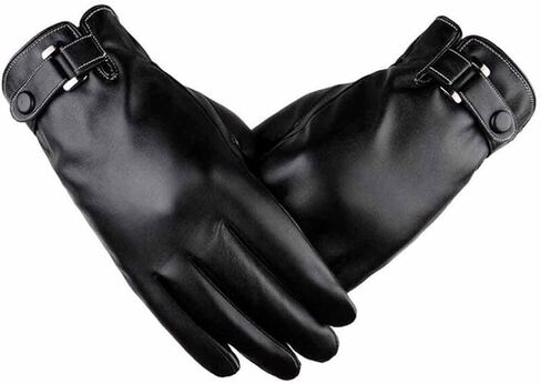 Men's Winter Warm Gloves, Men's Artificial Leather Driving Gloves, Thin Leather Gloves, Touch Screen in Saudi Arabia
