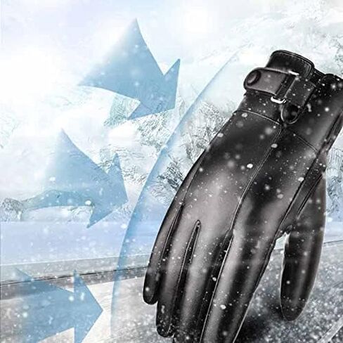 Men's Winter Warm Gloves, Men's Artificial Leather Driving Gloves, Thin Leather Gloves, Touch Screen in Saudi Arabia