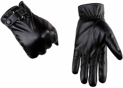 Men's Winter Warm Gloves, Men's Artificial Leather Driving Gloves, Thin Leather Gloves, Touch Screen in Saudi Arabia