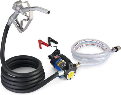 Orion Motor Tech Diesel Transfer Pump, 12 Volt Fuel Pump with Nozzle Hoses for Diesel, Kerosene, Machine, Transformer Oil, Self Priming DC Electric Kit in Kuwait