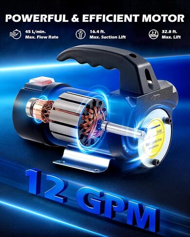 Orion Motor Tech Diesel Transfer Pump, 12 Volt Fuel Pump with Nozzle Hoses for Diesel, Kerosene, Machine, Transformer Oil, Self Priming DC Electric Kit in Kuwait