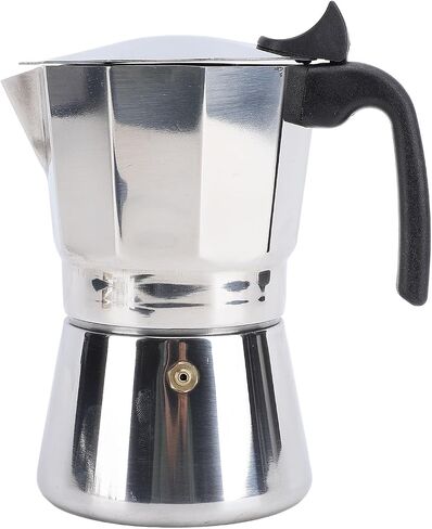 Stovetop Coffee Maker Stainless Steel Octagonal Even Heat Distribution Stovetop Coffee Maker Pot Silver (300ML) in Kuwait