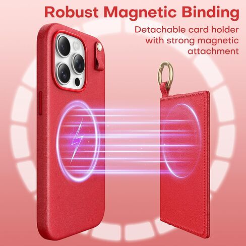 Tauri for iPhone 16 Pro Case ، حالة محفظة مغناطيسية قابلة للإزالة مع حامل البطاقة ، [متوافق مع Magsafe] علبة هاتف PU متينة مع الشحن اللاسلكي والبني in Saudi Arabia