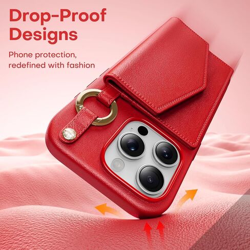 Tauri for iPhone 16 Pro Case ، حالة محفظة مغناطيسية قابلة للإزالة مع حامل البطاقة ، [متوافق مع Magsafe] علبة هاتف PU متينة مع الشحن اللاسلكي والبني in Saudi Arabia