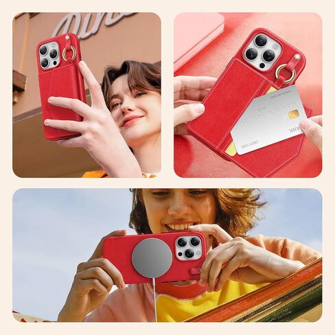 Tauri for iPhone 16 Pro Case ، حالة محفظة مغناطيسية قابلة للإزالة مع حامل البطاقة ، [متوافق مع Magsafe] علبة هاتف PU متينة مع الشحن اللاسلكي والبني in Saudi Arabia