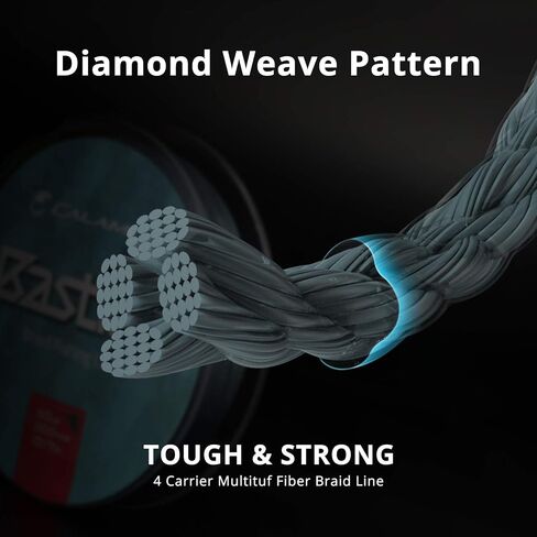 Calamus Bastion Braided Fishing Line -Abrasion Resisting Braided Lines – Thin Diameter Superline – Zero Stretch – 4 Strand MultiTuf Fiber Braid Line in Saudi Arabia
