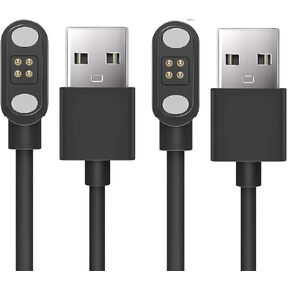 Compatible with H2O Audio Bone Conduction Charger, Magnetic Replacement Charging Compatible for H2O Audio TRI 2, TRI 2 Pro, Snow PRO Bone Conduction (2 Pack-Black+White, 7.62mm 4 pins charger)