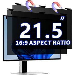 [2 Pack] Magnetic Computer Privacy Screen Filter 24 Inch for 16:9 Widescreen Monitor Desktop PC, 24in Hanging Removable Anti Glare Blue Light Protector, Double Sided Reversible Eye Care Film