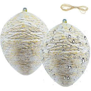 2 Pack Fake Wasp Nest Decoy Waterproof Latex Faux Hornet Nest Outdoor Hanging Fake Bee Hive Wasp Out Decoy for Pool Home Garden