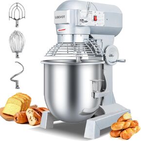30Qt Commercial Food Mixer,1250W Commercial dough Mixer 3-Speeds Adjustable,Electric Heavy Duty Stand Mixer with Stainless Steel Bowl for Bakery and Pizzeria