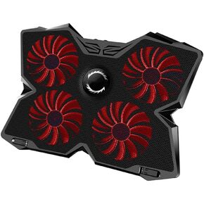 Laptop Cooler Laptop Cooling Pad Notebook Gaming Cooler Stand with Four Fan and 2 Port for 14-17inch Laptop(D)