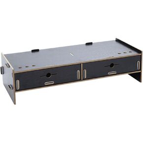 Simple Desktop Computer Monitor Laptop Heightening Base Bracket Office Storage Rack Screen Riser with Drawer and Phone Holder-Computer(D)