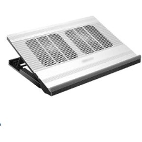 Laptop Cooling Pad, LED Cooling Fan, Four-Way Fan, LCD Display Fan Controller, Power Supply, Up to 17, Non-Slip Mat, Black Grid