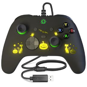 conwin Wired Controller for Xbox One, Support RGB LED, Turbo, Programmable Button, 3.5mm Jack, Gamepad Compatible with Xbox Series X|S, Xbox One S|X, and PC (Halloween)