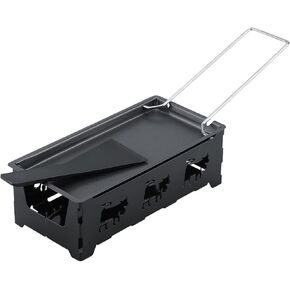 Mini Raclette Set Portable Cheese Melter with Non Stick Coating Foldable Handle for Home Kitchen Camping