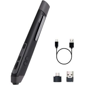 Plima Patent, Intuitive Pen-tip Press-Down Function Equivalent to The Left Mouse Button,Pocket Ergonomic Dual Mode 2.4+BT Pen Mouse 2.0 Vertical Mice, Support Windows, Android,Linux, Mac OS (Grey)
