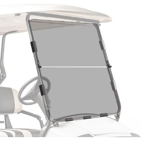 Ezgo Golf Cart Windshield Ezgo TXT استبدال الزجاج الأمامي لعام 1995 إلى 2013 Ezgo TXT ونماذج Medalist مع حماية ملونة قابلة للطي من الأشعة فوق البنفسجية ودرع أكريليك مقاوم للصدمات