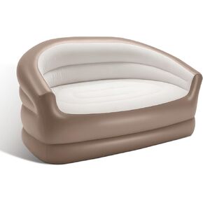 Twin Size Air Mattress Inflatable Sofa，Double Inflatable Chair for Adults-Flodable Blow Up Couch Lounger-Portable Air Sofa for Indoor Living/Tent Camping/Outdoor Activities(Cream White)
