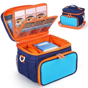 Carrying Case Compatible with Yoto Player 3rd Generation, Travel Storage Bag Holds 30 Cards for Audio Speaker & Headphone Accessories, Card Holder with Adjustable Strap for Kids, Pink(Case Only)