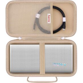 حالة حمل شاقة لـ Sony Ult Field 3 Wireless Portable Bluetooth Speaker ، حالة حماية مكبر الصوت المحمولة اللاسلكية مع جيب الشبكة لحزام الكتف ، وكابلات الشحن ، الأسود