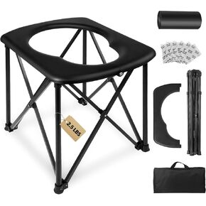 15.6'' Portable Toilet for Adults, Ultralight Portable Potty 2-Second Setup,2025 Upgraded Camping Toilet, Compact Design for Hiking, Car Travel, Truck, RV, Boating, Road Trips, Outdoor Use