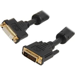AYA 15 قدم (15 قدمًا) DVI-D Dual Link 24+1 فيديو رقمي من الذكور إلى كابل تمديد الإناث مع الفريت