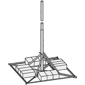 JRM23855 Non-Penetrating Mount with 2.38" OD x .154" Wall x 10' Mast