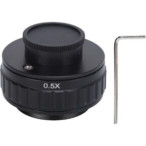 0.5X C Mount Adapter Lens, 38mm Microscope Tube Focusing, Trinocular Stereo Microscope Kit for Digital Camera, Microscope Eyepiece Ports