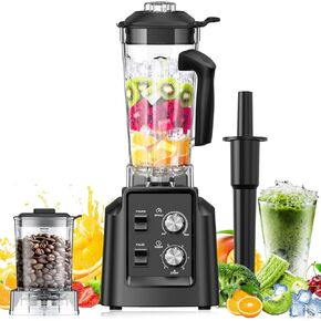 Blender for Smoothies, Smoothie Blender, 2-in-1 Blenders & Grinder Combo, Smoothie Maker, 1800 Peak Watts, 68 Oz Large Capacity, BPA-Free Countertop Blenders for Ice Crushing, Frozen Drinks, Black