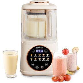 Joydeem Cooking Blender with Soundproof Shield, 900ml Filter-free Soy Milk Maker, Hot Cold Blender and Juicer, White