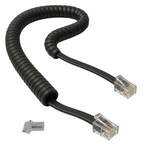 Yealink Phone Cord HD Compatible Audio 6 ft Universal Curly Handset Replacement Cable – For Desk Landline Yealink Telephones including T54W, T43U, T33, T26 and more, Resolves static noise issues