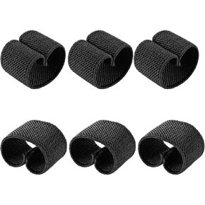 Giantree 6 Pcs Elastic Belt Keepers, 1.5" Wide for Duty Belt, Backpack Strap Retainer, Sling Loop (Black)