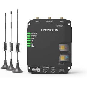 LINOVISION Industrial 4G LTE Cat4 Cellular Router with Wi-Fi, Enhanced Signal for Remote Sites, Dual SIM Slots, DTU Gateway for RS485 devcie, IoT Sensors, Solar Power Cameras, M2M, Vehicles