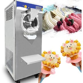 Yovtekc Hard Serve Ice Cream Machine 48L/H, Commercial Gelato Machine 12L Cylinder, Frozen Sorbet Maker Slush Machine, 15min/batch for Restaurant Bars