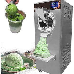 Yovtekc 13Gal/H Gelato Hard Ice Cream Machine, Commercial Italian Ice Machine, 12L Cylinder Frozen Yogurt Sorbet Maker with 5 in Touch Panel for Restaurant Bar Supermarket