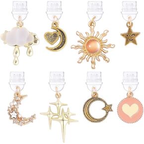 Star Moon Dust Plug Charm - 8 PCS Pendants for Kindle Type C/USB C شحن الحامي ، هدية قلادة لطيفة لمحبي الكتب الإلكترونية للمعلمين المعلمين.